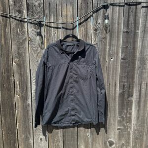 Men's Alexander Wang Designer Button Down Shirt Navy Blue and Black size 52/XL